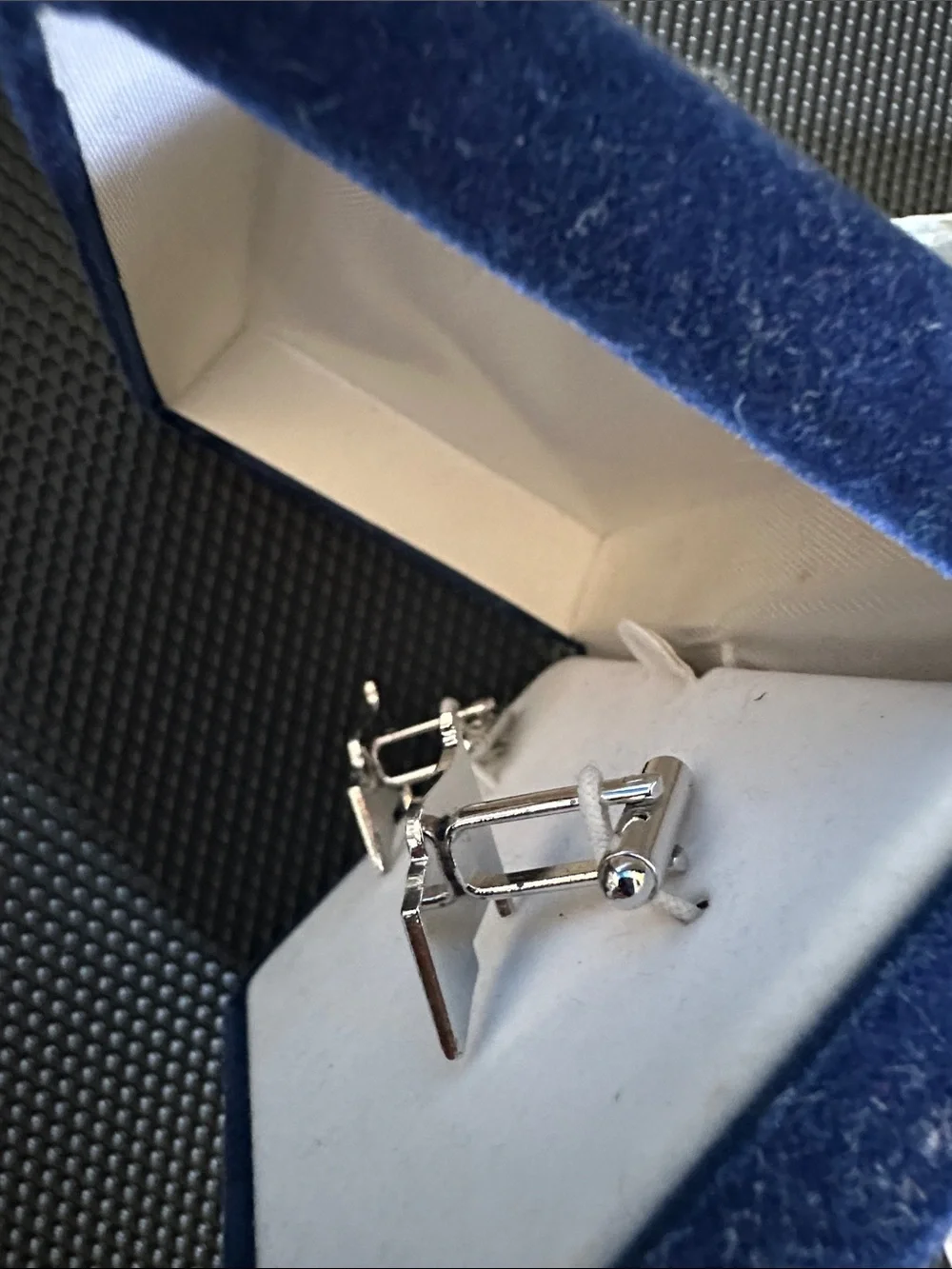 American Flag Enamel Cufflinks - Silver Tone